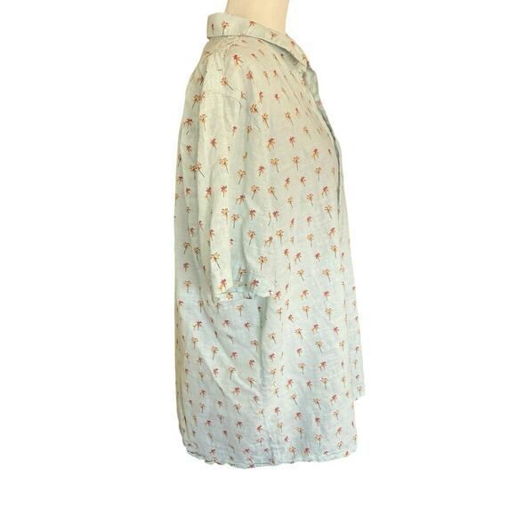 Marine Layer Men's Shirt L Green Cotton Palm Tree Print Button Up Coastal Preppy - Picture 4 of 12